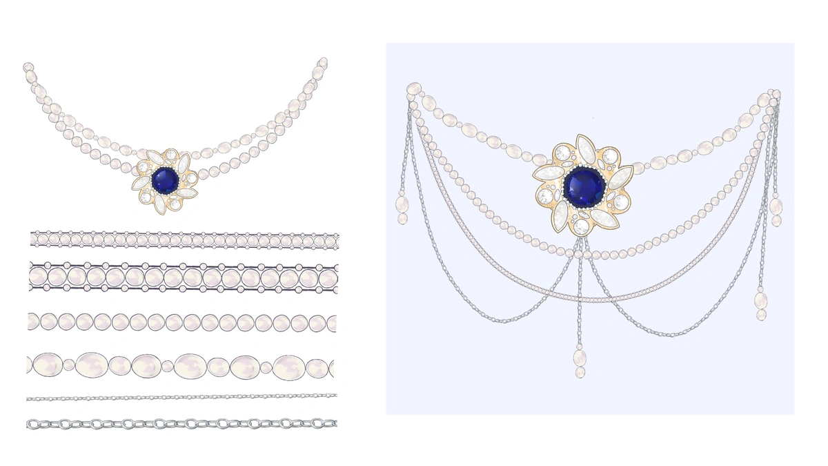 Romance Pearl Necklace Brush - Detailed View