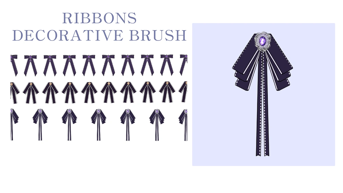Romance Bows Brushes Set - Detailed View