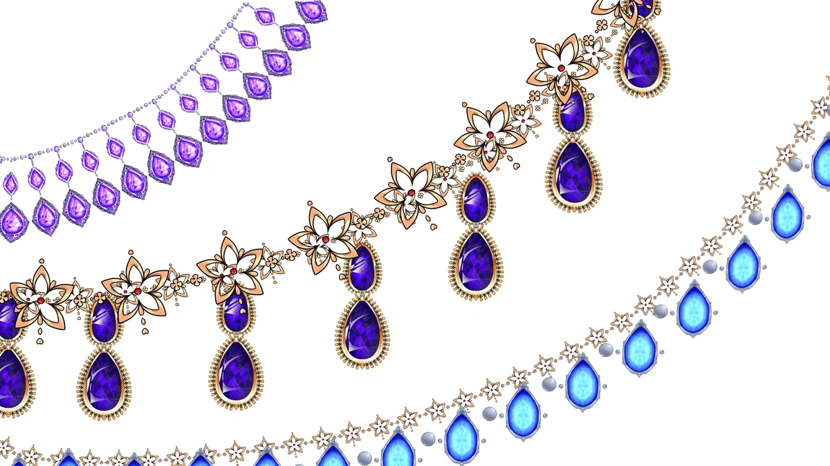 Romance Necklace Brush Set - Detailed View