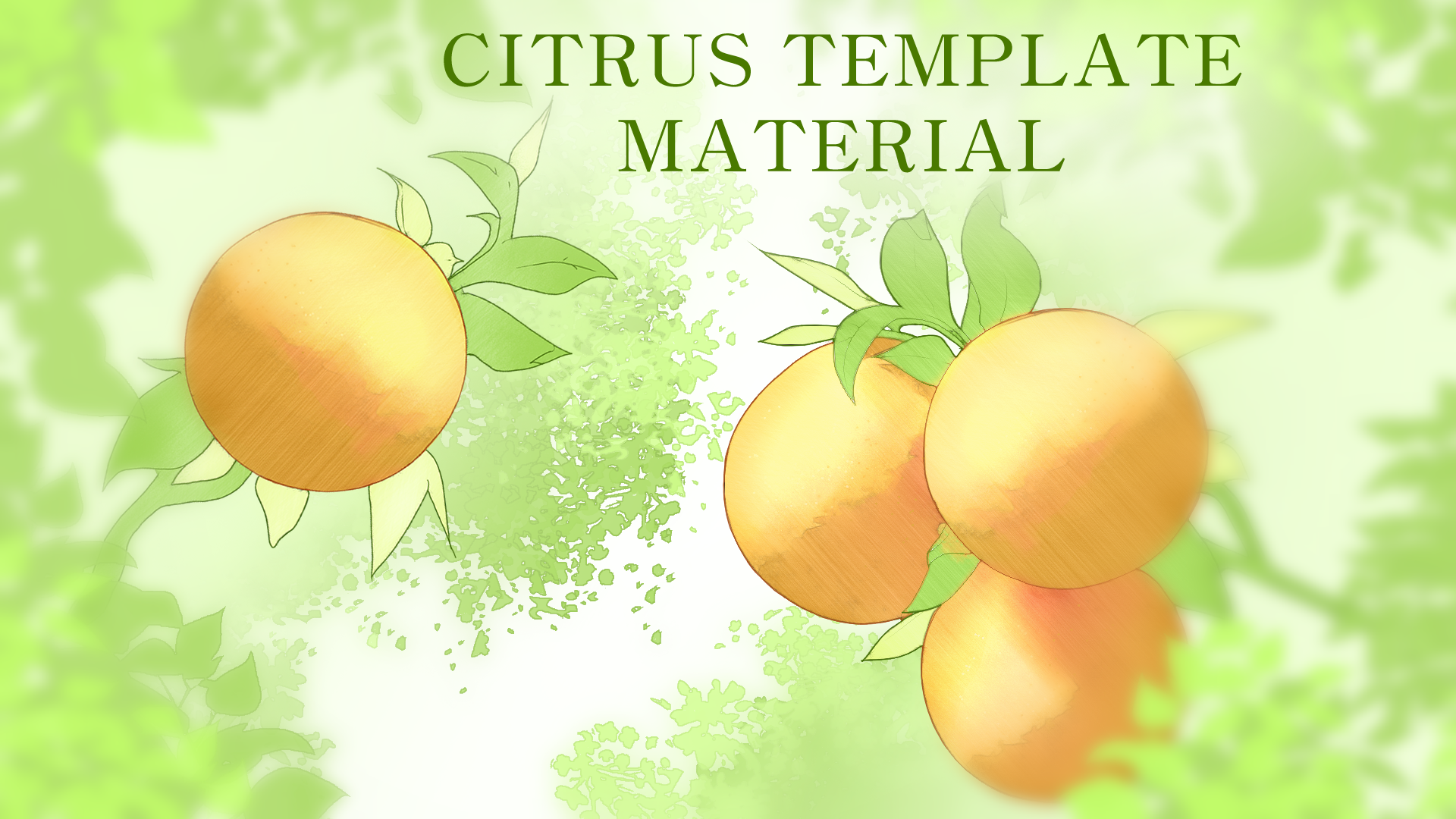 Fantasy Citrus And Leaf Template