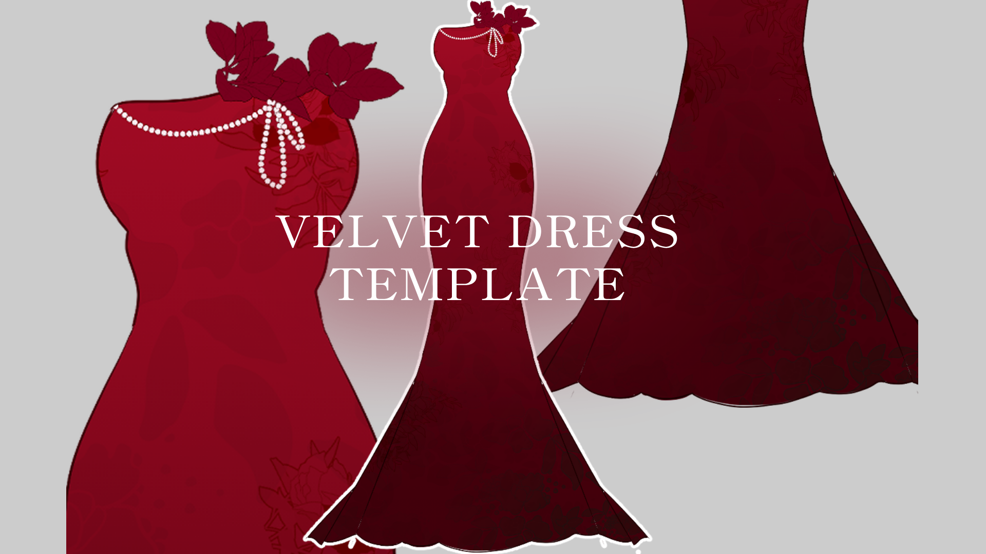 Velvet Red Dress Template