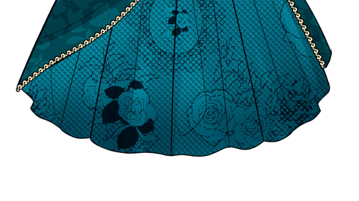 Emerald Teal Dress Template - Detailed View