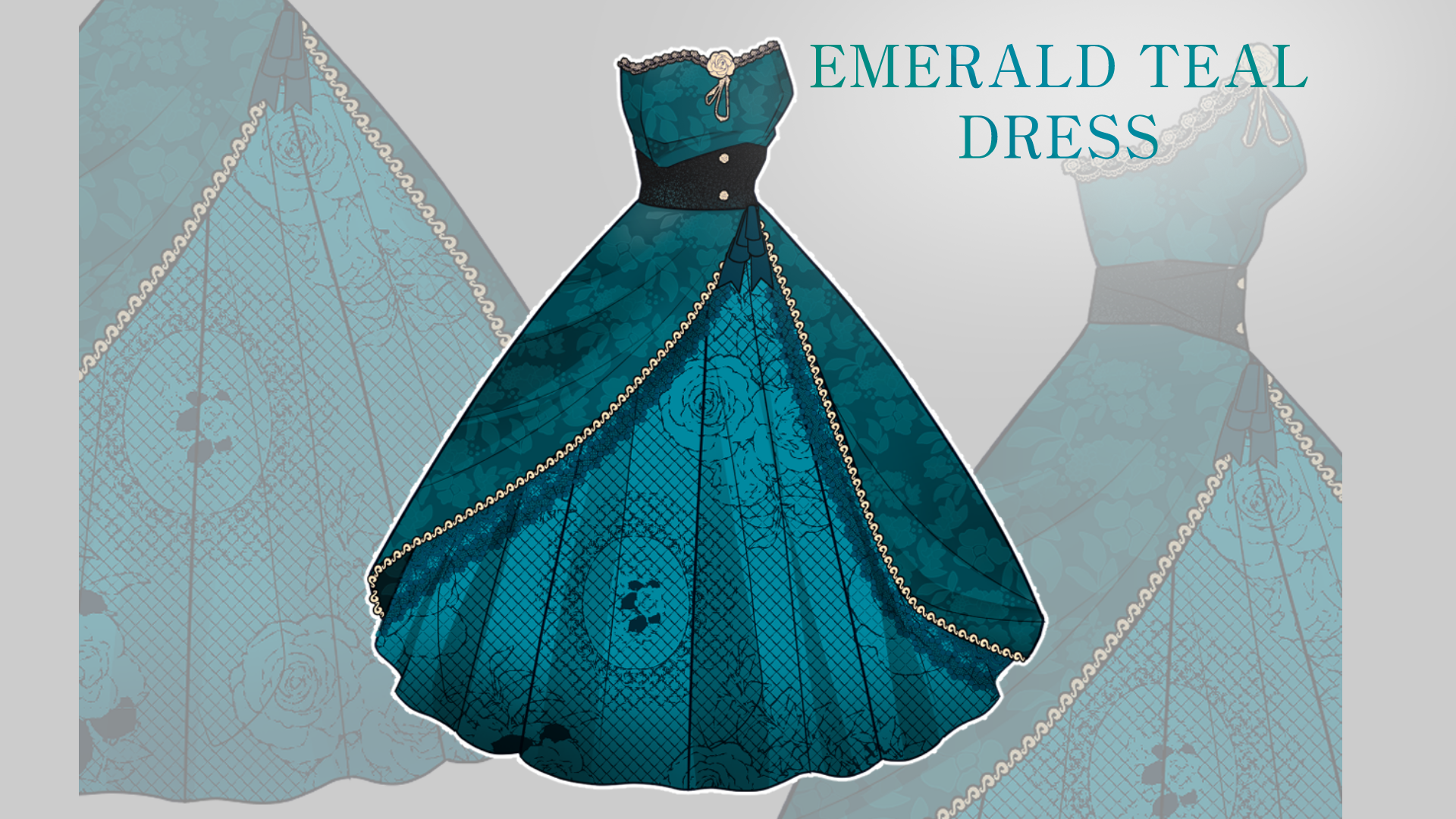 Emerald Teal Dress Template