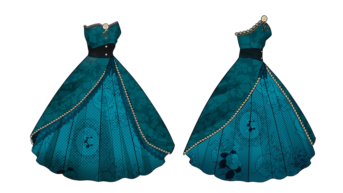 Emerald Teal Dress Template - Showcase Gallery 1