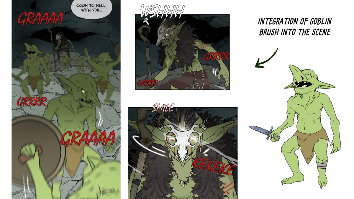 Fantasy Monster Goblin Brush - Detailed View